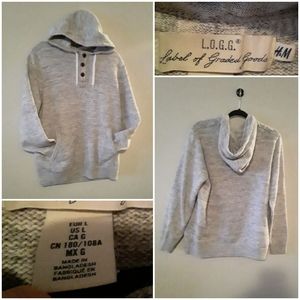 H&M L.O.G.G. Mens Sweater With A Button-Up V-Neck